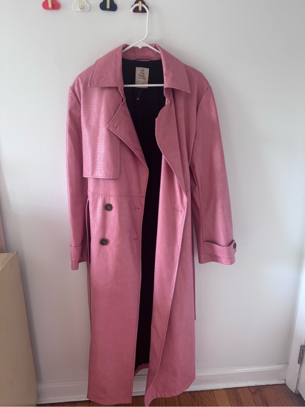 Free People Dusty Pink Long Trench Coat